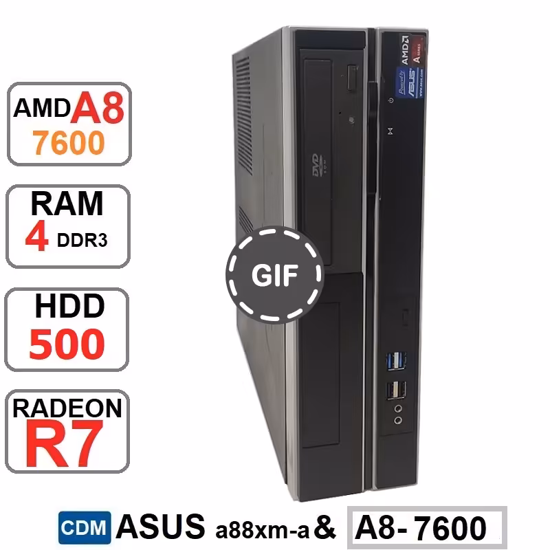 مینی کیس ASUS AMD A8-7600 CDM رم4 هارد500