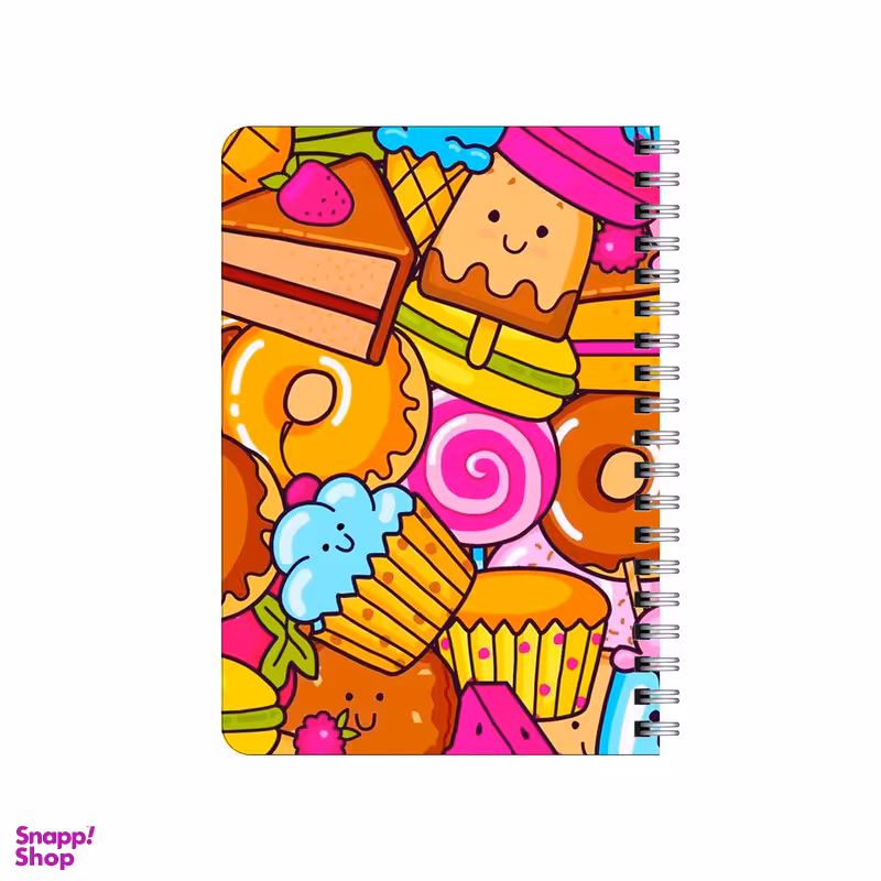 دفترچه یادداشت بامبیلیپ مدل چوبی طرح پترن کیک و بستنی و کلوچه کد 4556400