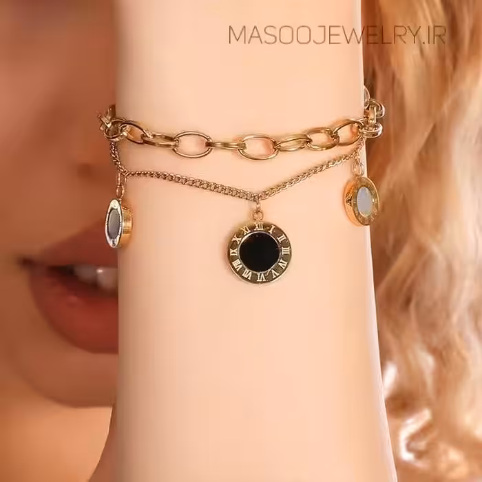 دستبند دو لاین بولگاری و کارتیه یا کارتیر بدلیجات استیل زیورآلات شیک و ترند