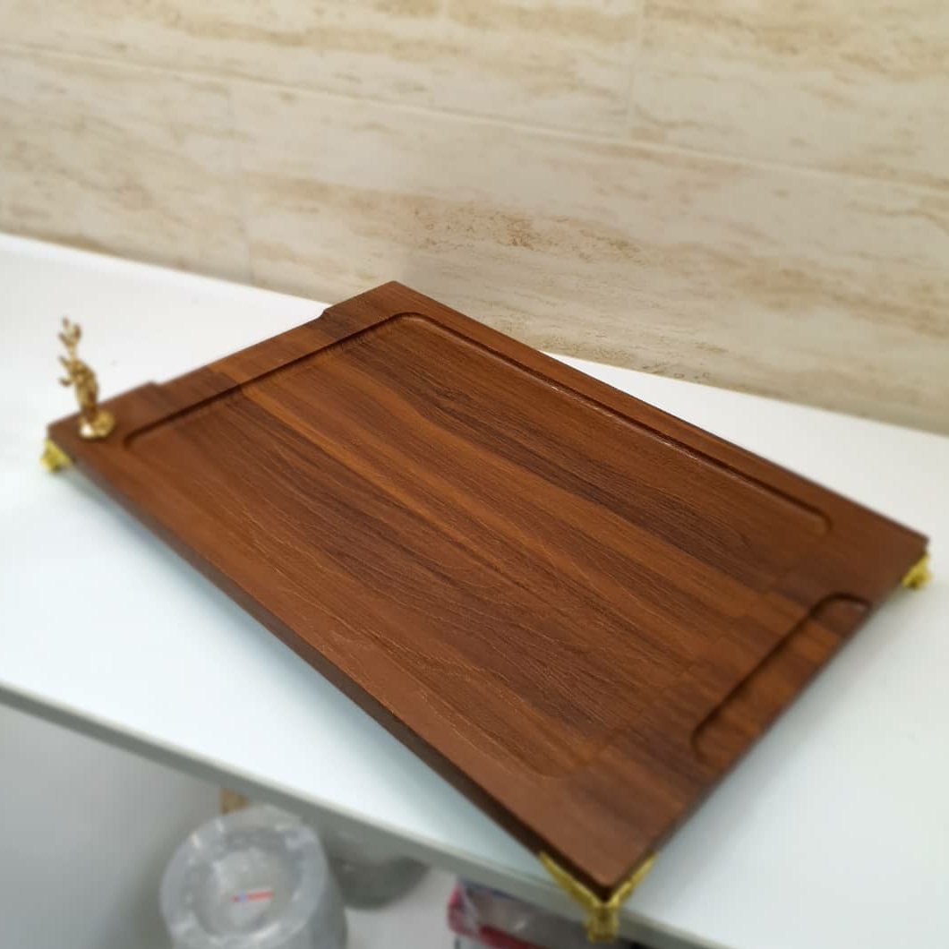 سینی مستطیل بزرگ طرح چوب گوزنی