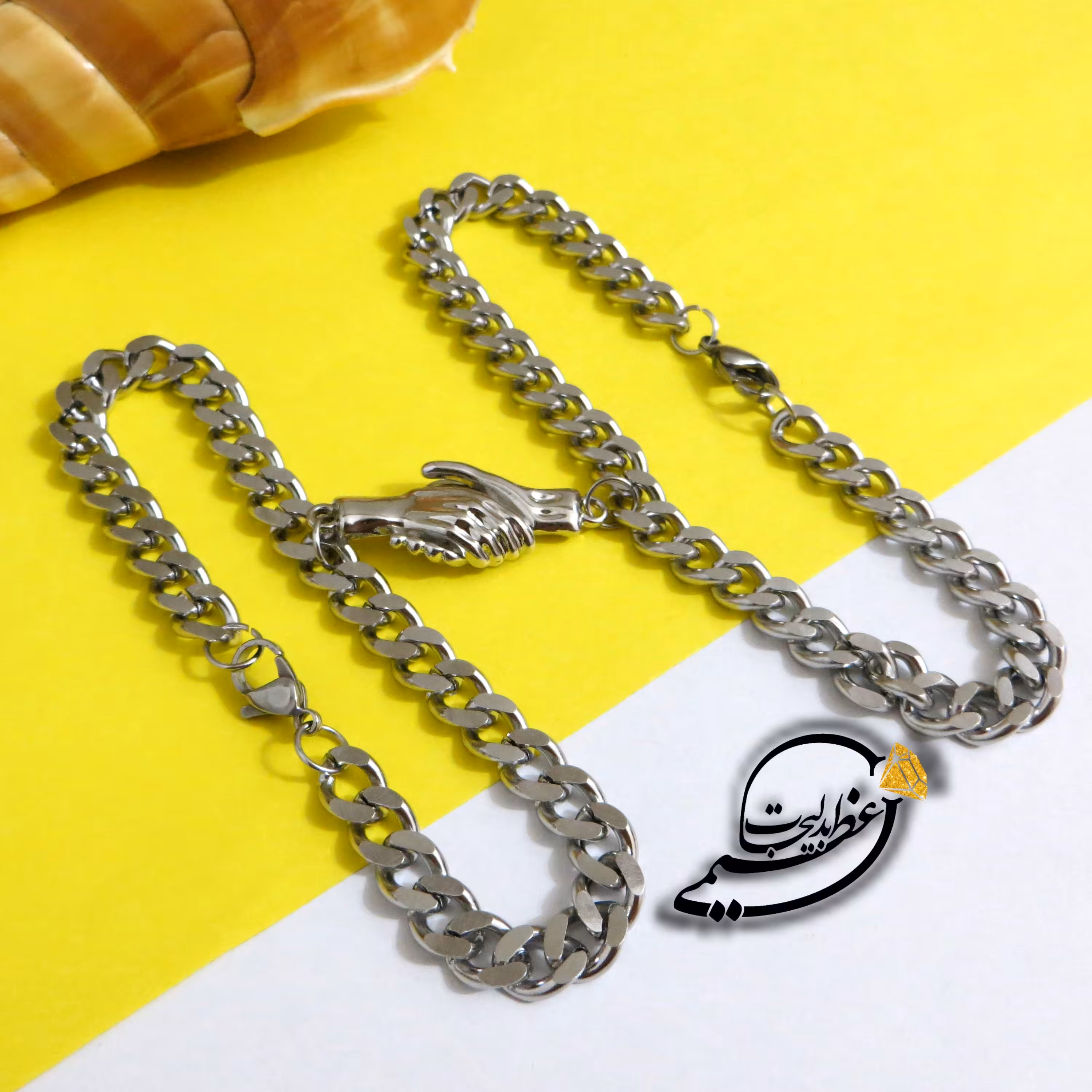 دستبند ست کارتیر زنانه مردانه نقره ای استیل رنگ ثابت درجه یک با آبکاری فوق العاده قوی و دست مگنتی طرح دوستی