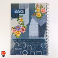 دفتر زبان سیمی سه خط 50 برگ برند آونگ طرح دسته گل