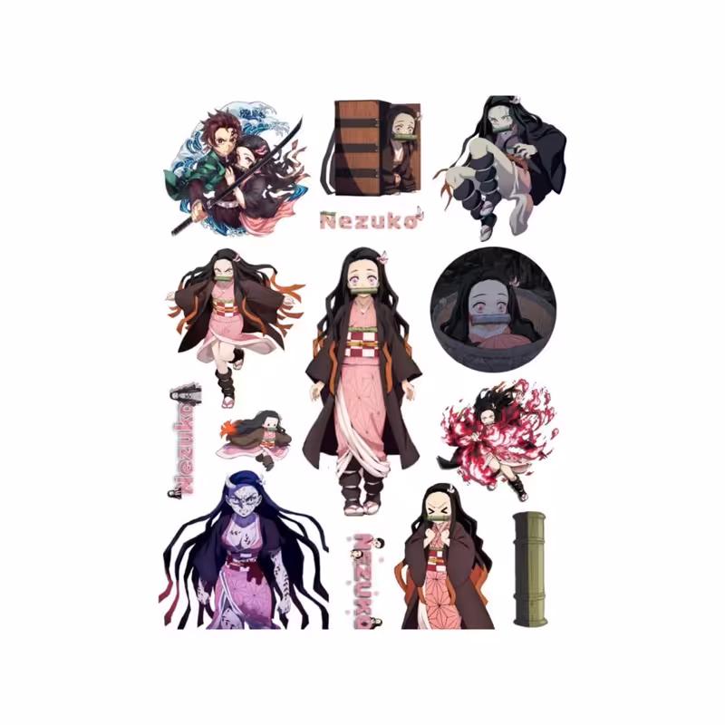 استیکر لپ تاپ مدل انیمه شیطان کش کد 26 مجموعه 4 عددی