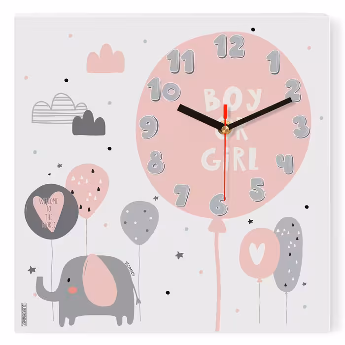ساعت دیواری کودک MOMMY طرح  فیل و بادکنک کد 4765