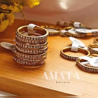 انگشتر دور نگین استیل