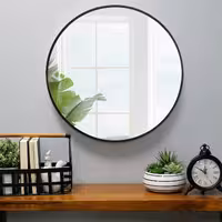 آینه قاب فلزی گرد60 رنگ مشکی کو ره ای ساویسانا