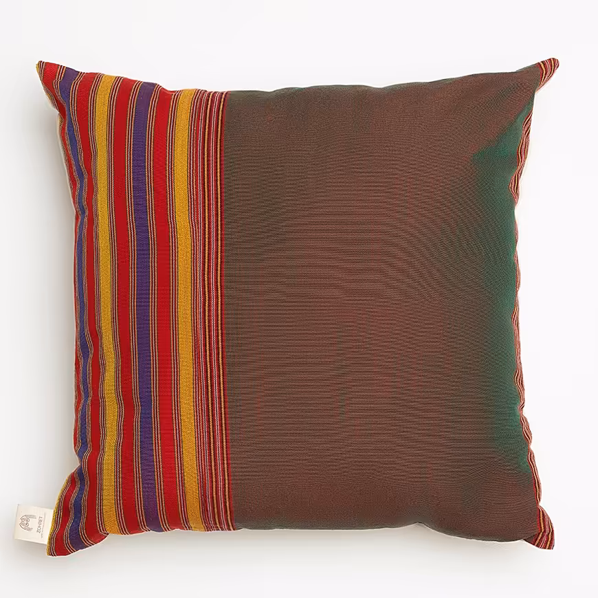 کوسن  با پارچه  سنتی دستبافت  و دستدوز  سایز  40 در  40 (یک جفت) قهوه ایی 