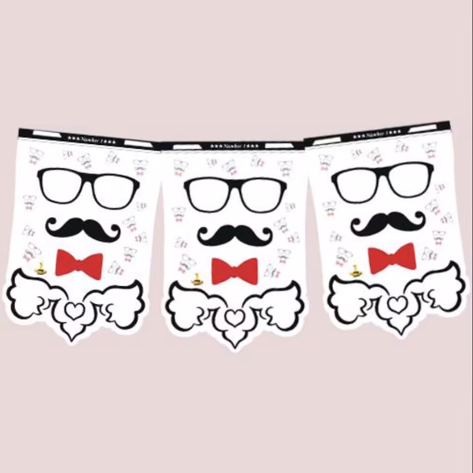 تم تولد ریسه تولدی تم  سیبیل سفید(پک متری)