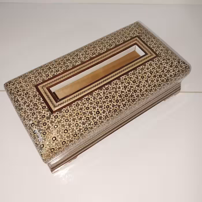 جعبه دستمال کاغذی خاتم کاری نفیس