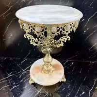 میز پایه سنگی آفتاب برنزی با نگین سربی بسیار شیک و جذاب