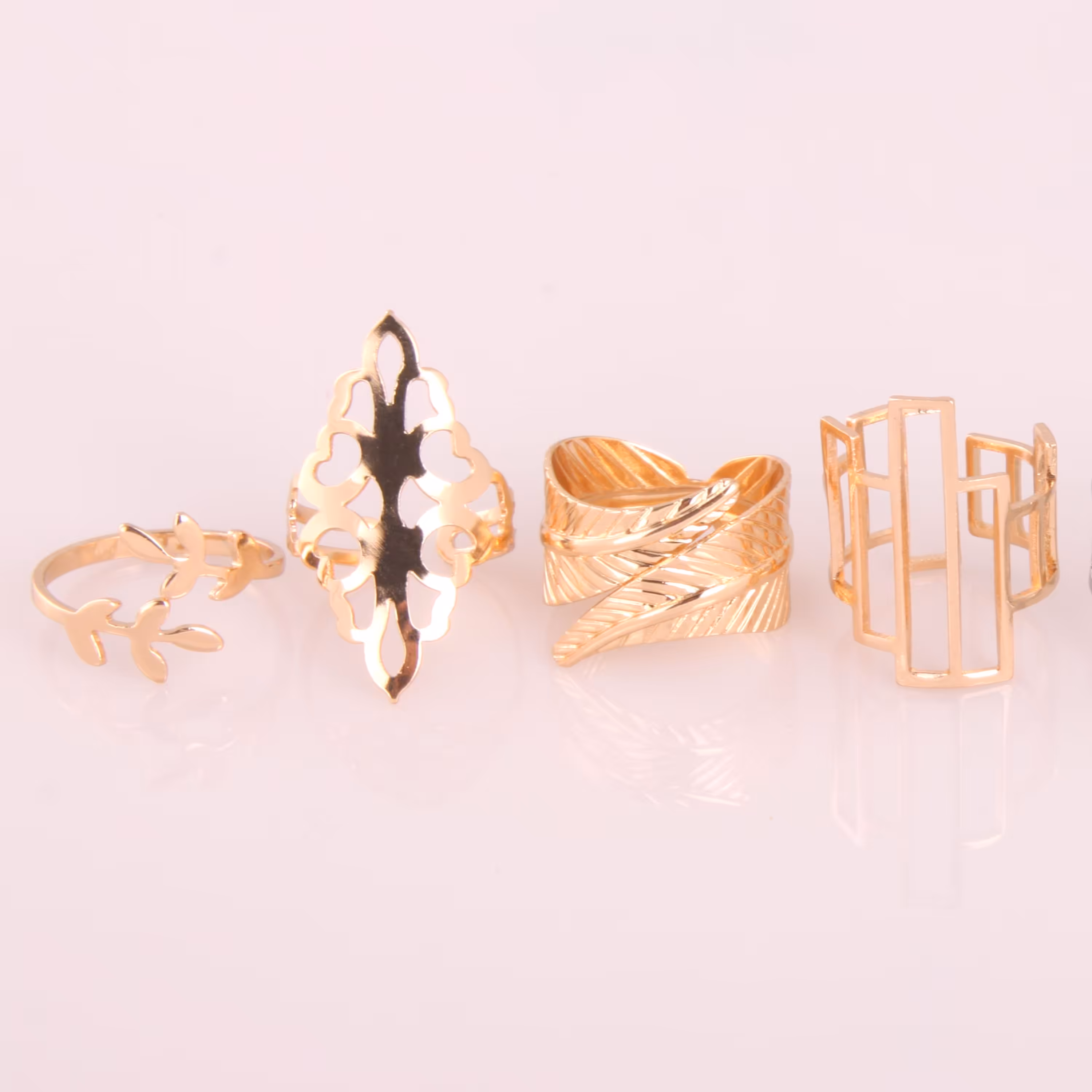 ست 4تایی انگشتر با روکش طلا