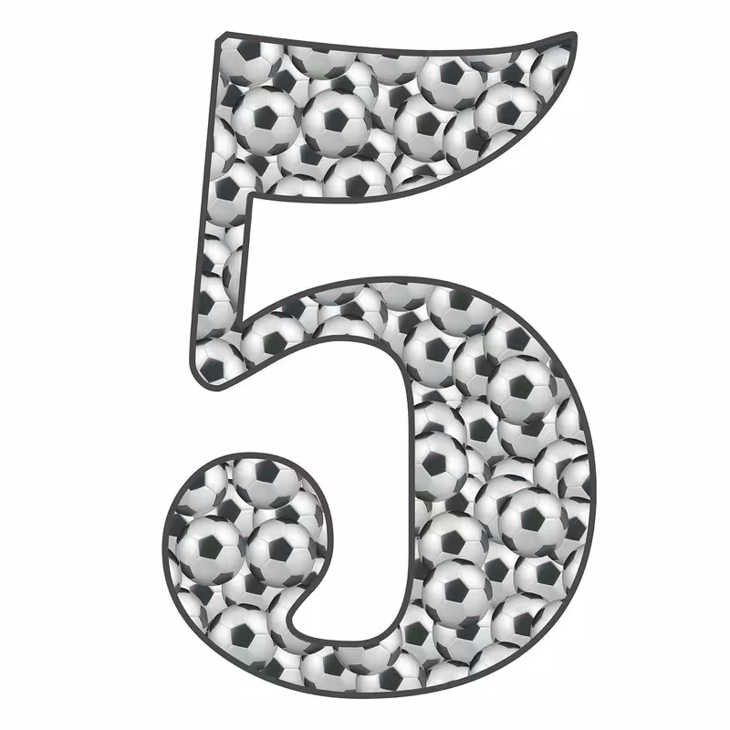 استند رومیزی تولد مدل عدد 5 طرح فوتبال کد 1328