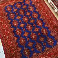 قالیچه دستبافت ترکمن درجه یک و اعلا، 3متری ، پشم، طرح بازوبندی، ارسال رایگان