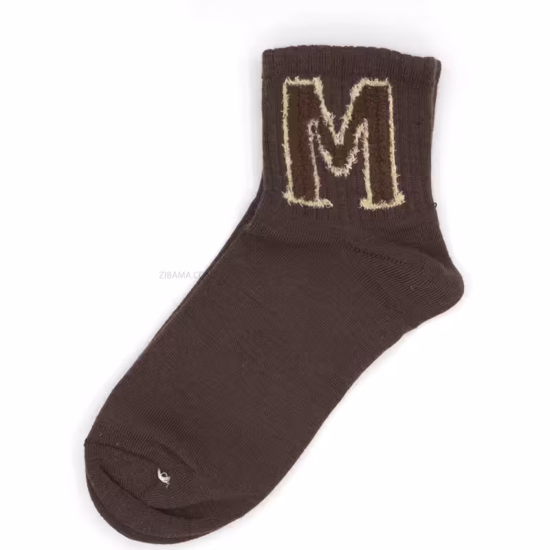 جوراب نیم ساق طرح حرف M انگلیسی