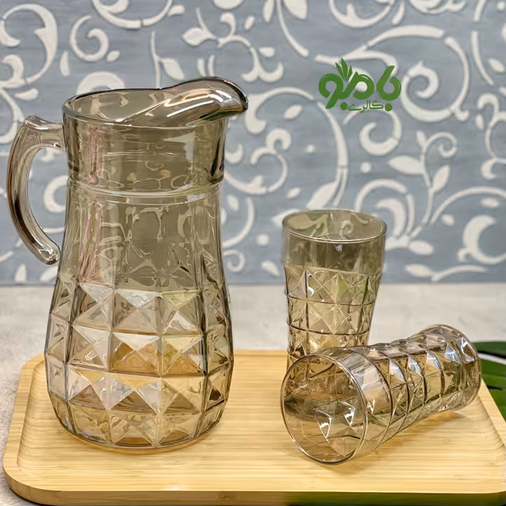 پارچ و لیوان شیشه ای اکومارین