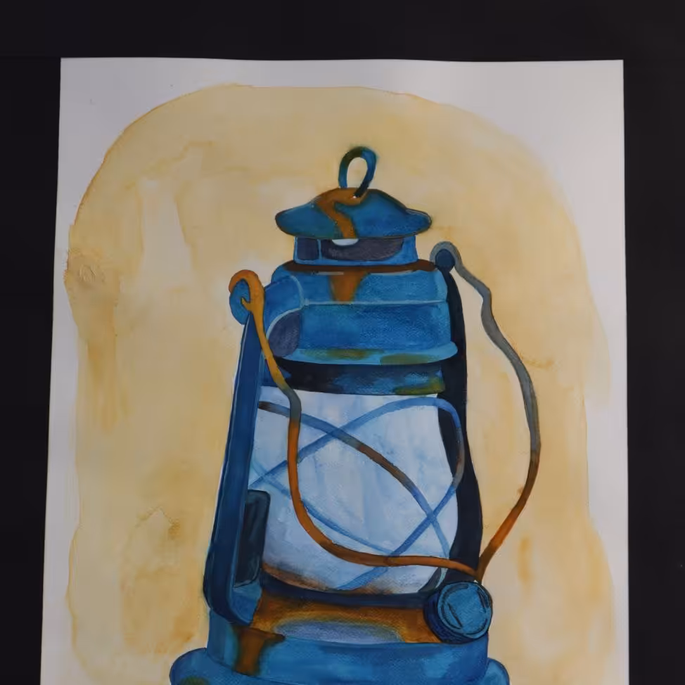 تابلو نقاشی فانوس  آبرنگ