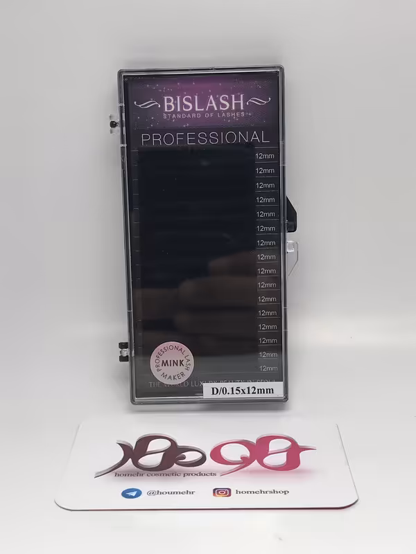 مژه والیوم بیسلش مدل D ضخامت 15 و سایز 12 میلی متر - BISLASH