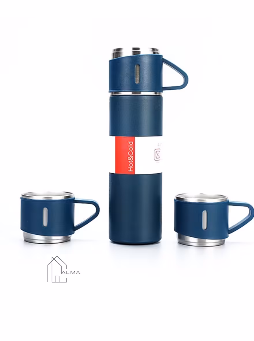 فلاسک استیل لاکچری لیوان دار | خانه آلما