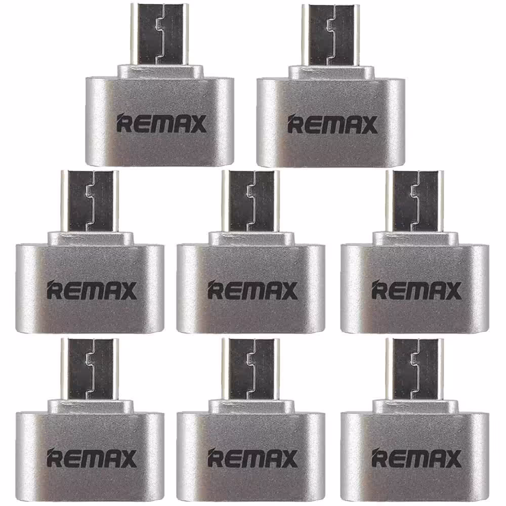 مبدل OTG تبدیل USB به MICROUSB بسته 8 عددی ( رنگ نقره ای )