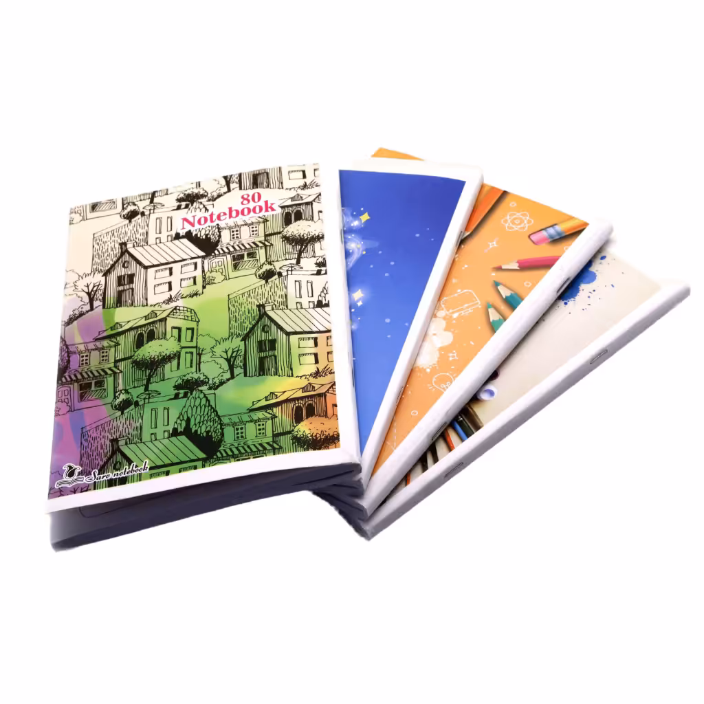 دفتر 80 برگ ته منگنه خط دار بسته 48 جلدی