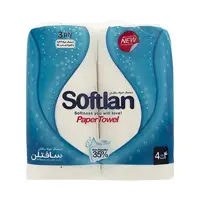 دستمال کاغذی حوله ای سافتلن مدل 4 لایه بسته 4 عددی