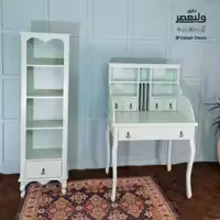 میزتحریر سایز 110 و کتابخانه 4طبقه سبز ولیعصر 