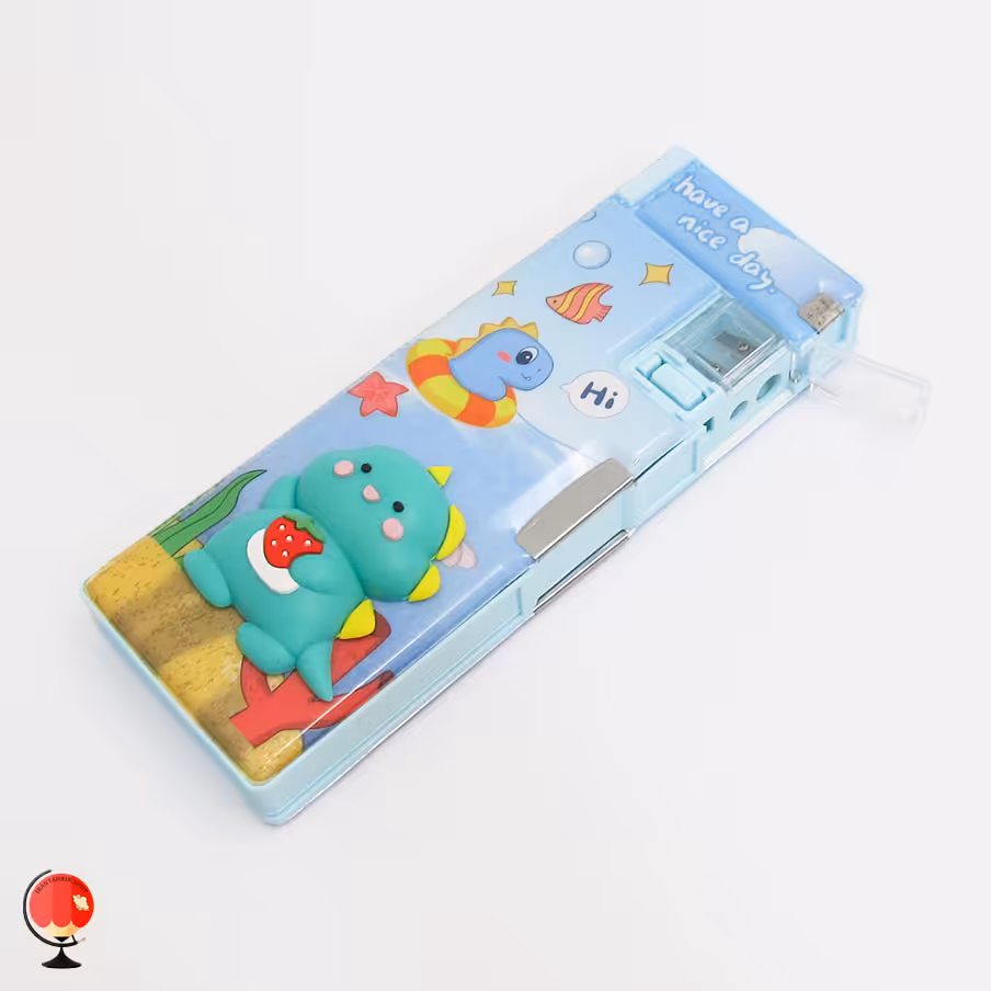 جامدادی پسرانه مگنتی برجسته طرح دایناسور سبز