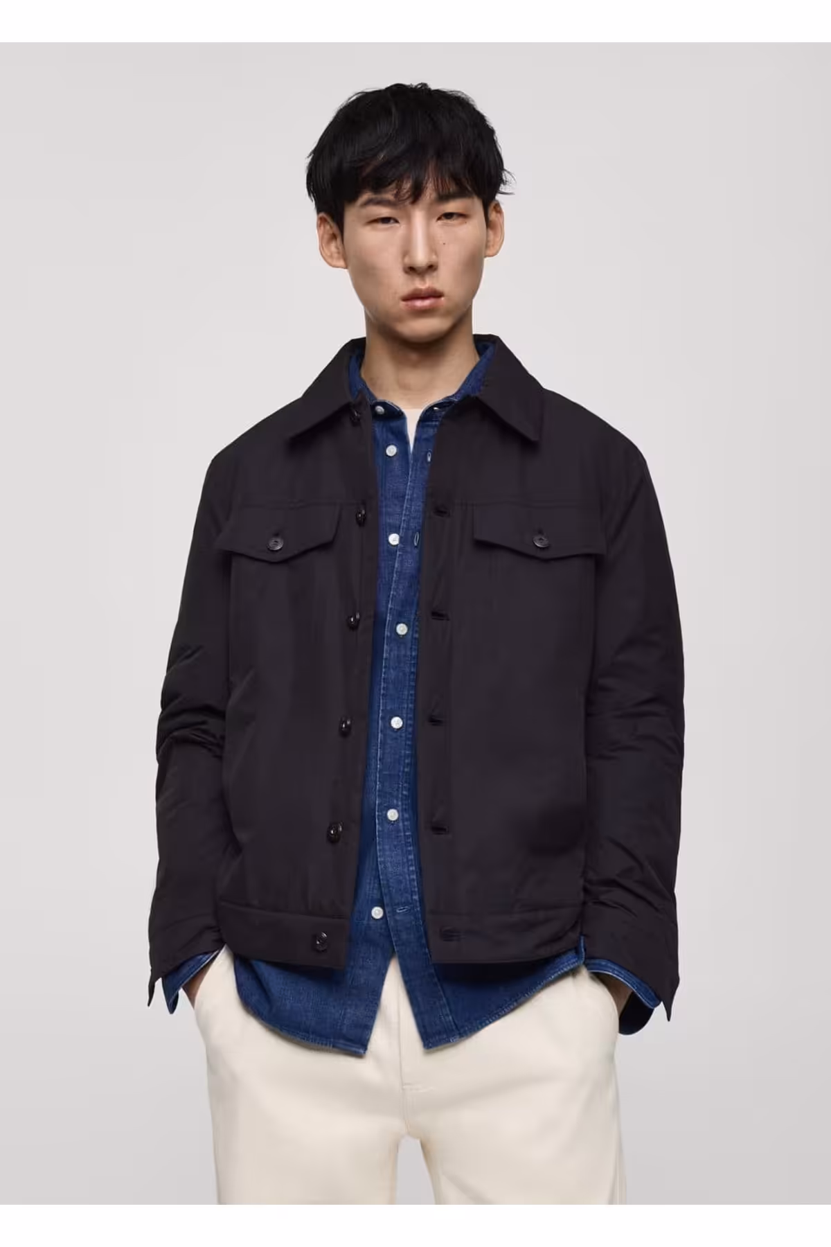 کت آبی مردانه ژاکت کاپیتون شخصی آب اورجینال MANGO Man