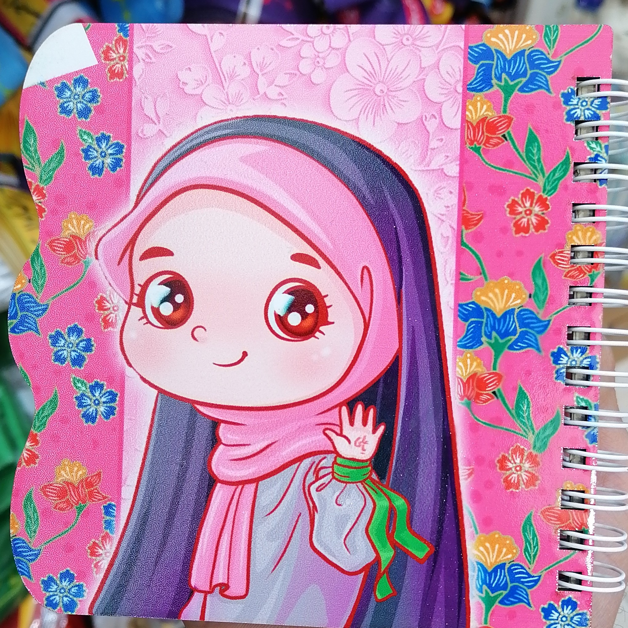 دفترچه چوبی سیمی طرح حجاب دخترانه