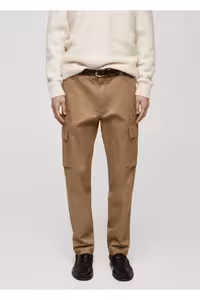 شلوار چند رنگ مردانه باری پنبه بریده منظم MANGO Man