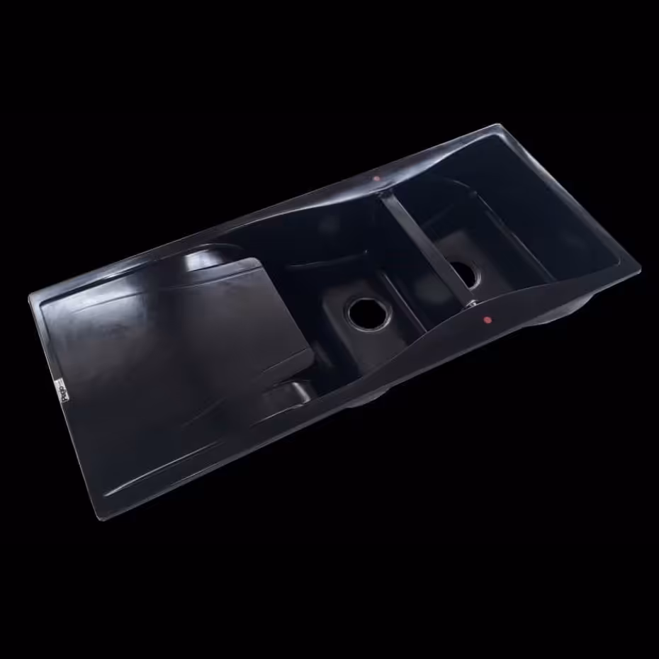 سینک ظرفشویی گرانیتی مدل آبشار P405 مشکی رگه طلایی ( ارسال از طریق باربری پسکرایه)