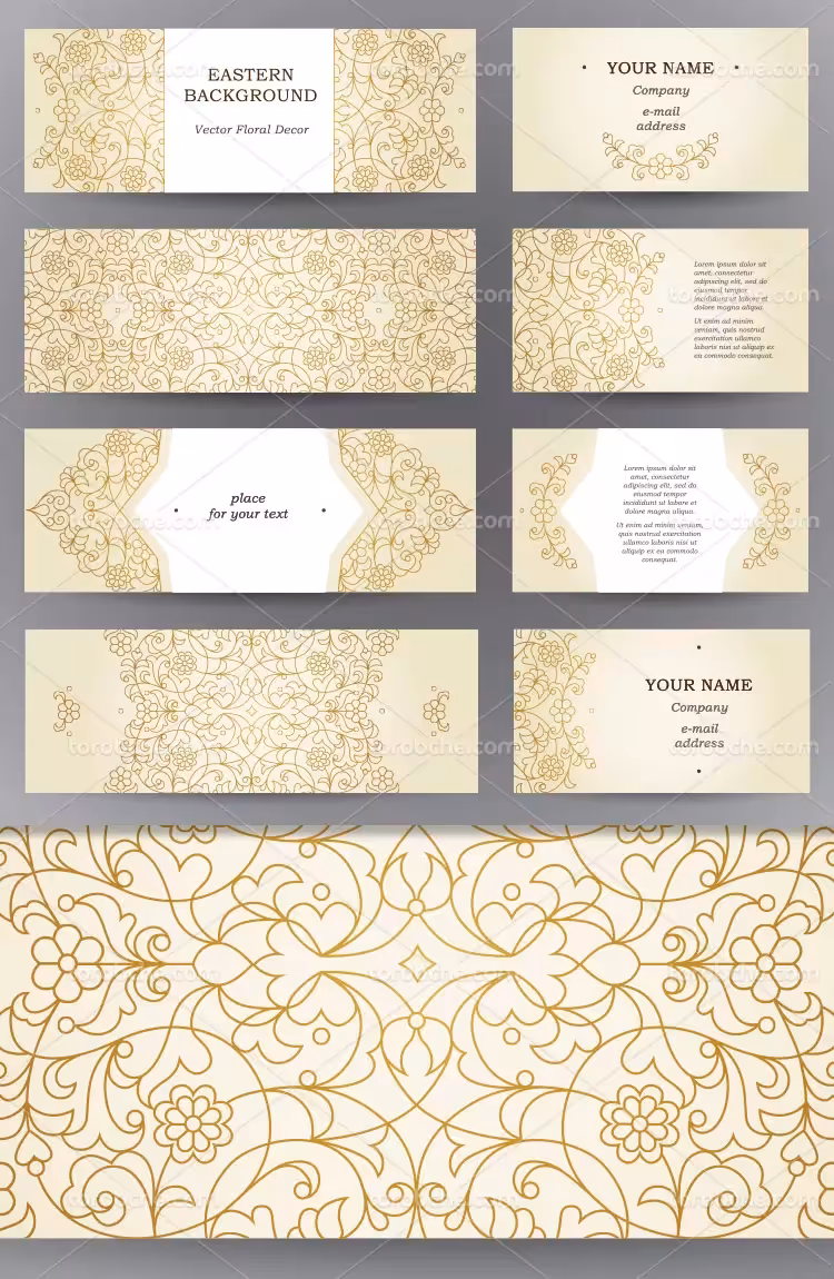 وکتور گل و بوته شرقی با کیفیت | گرافیک با طعم تربچه