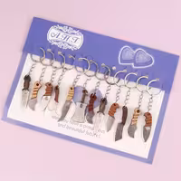 جاکلیدی چاقوی زنجانی دسته چوبی ساتور میکس (تیغه کند،قابلیت تیز شدن تیغه) کوچک و مینیاتوری،قوی و محکم،بسته 12 عددی