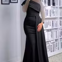 پیراهن شب زنانه کرپ روناک مدل ماکسی