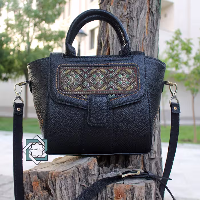 کیف چرم طبیعی سوزن دوزی کد 416