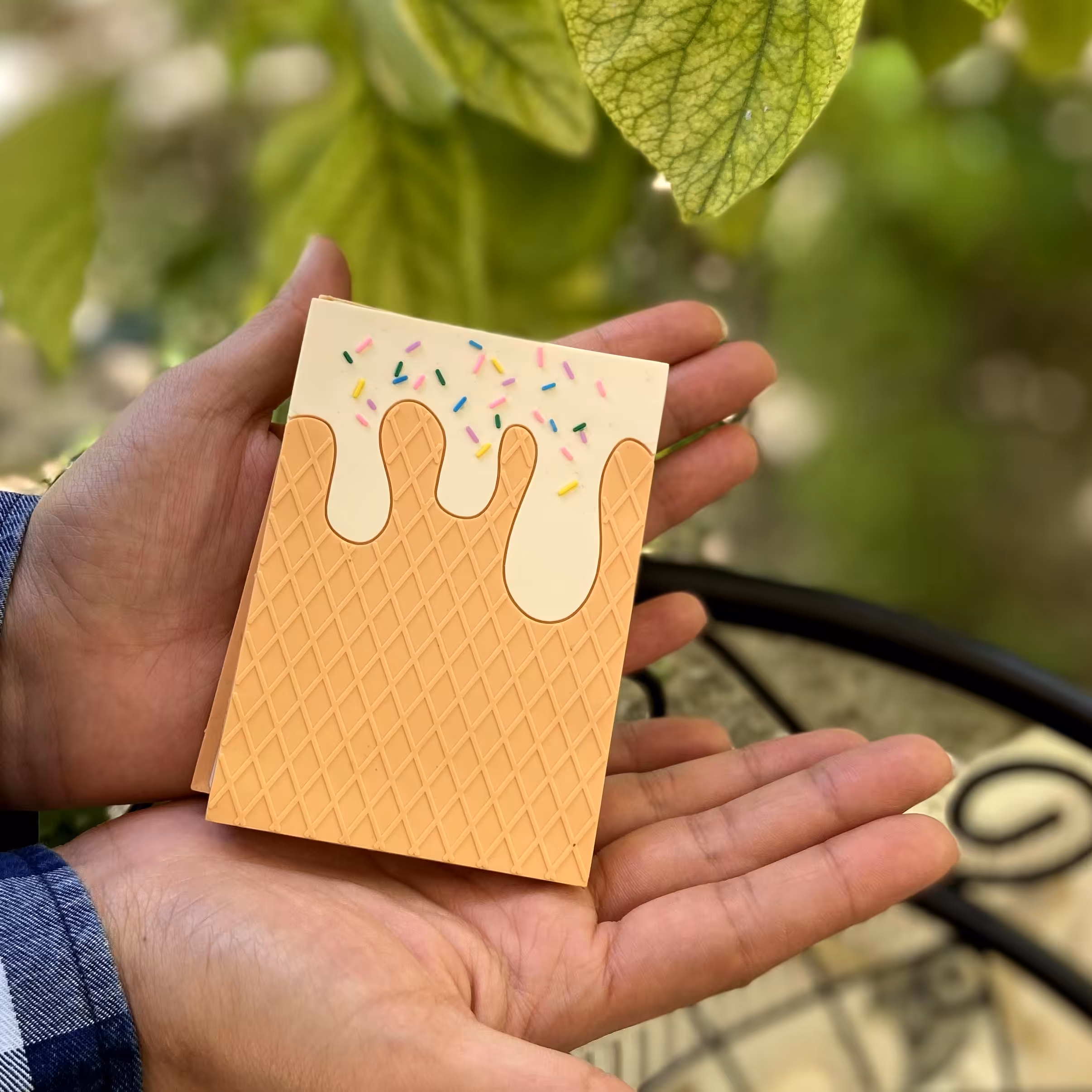 دفترچه فانتزی طرح بستنی جلد سیلیکونی 100 برگ