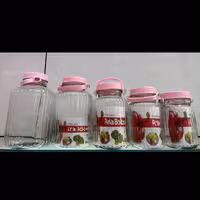 ظرف ترشی شیشه ای درب پلاستیکی در سایزهای مختلف (پس کرایه)
