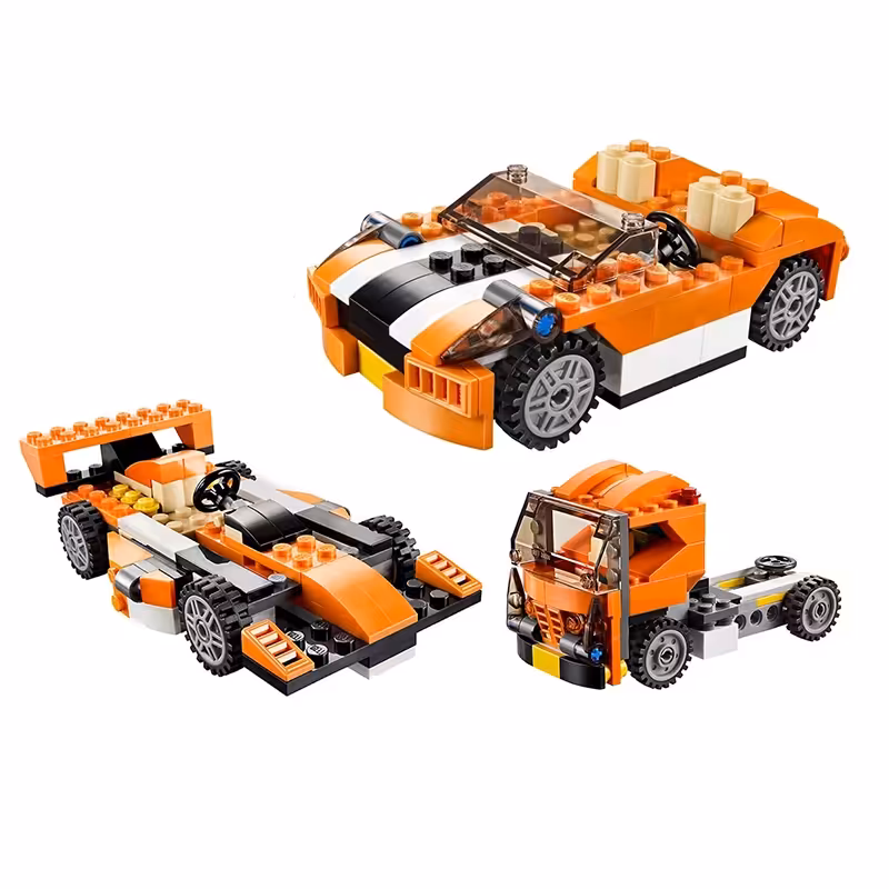 اسباب بازی لگو ماشین 119 تکه رنگ نارنجی کد 3108