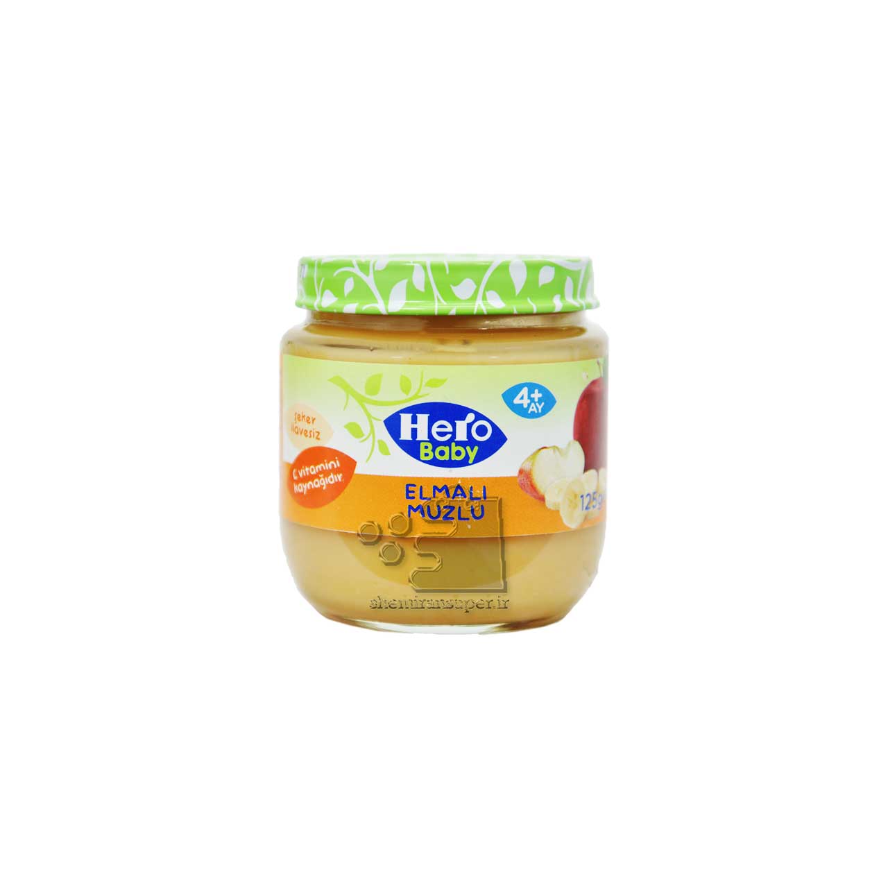 پوره میوه سیب و موز ( 4 ماه به بالا ) 125 گرم هیرو - hero