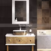 کابین روشویی  مدل الماس سفید طلایی 