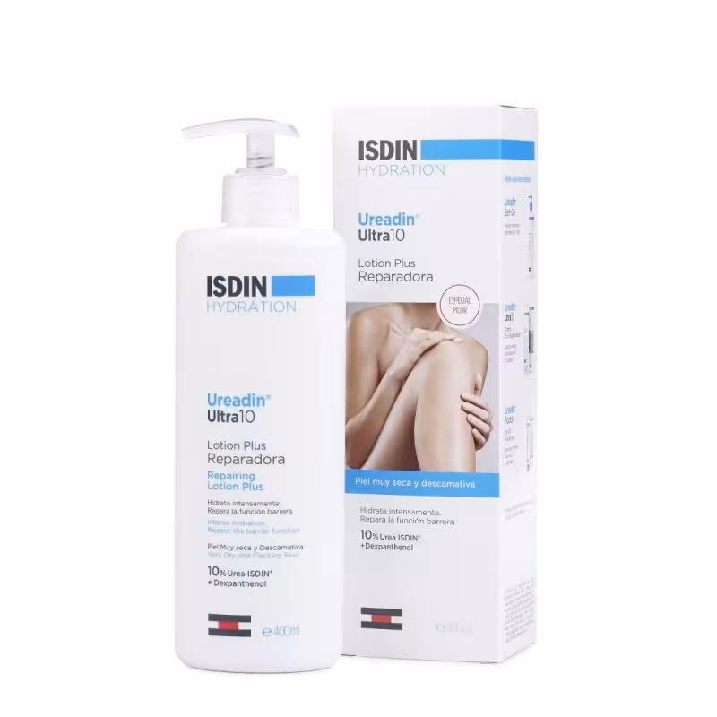 لوسیون مرطوب کننده ی پوست خشک و پوسته پوسته شده ایزدین Isdin Ureadin moisturizing protection of very dry and flaking skin Ultra 10 Lotion Plus • خوش آرا