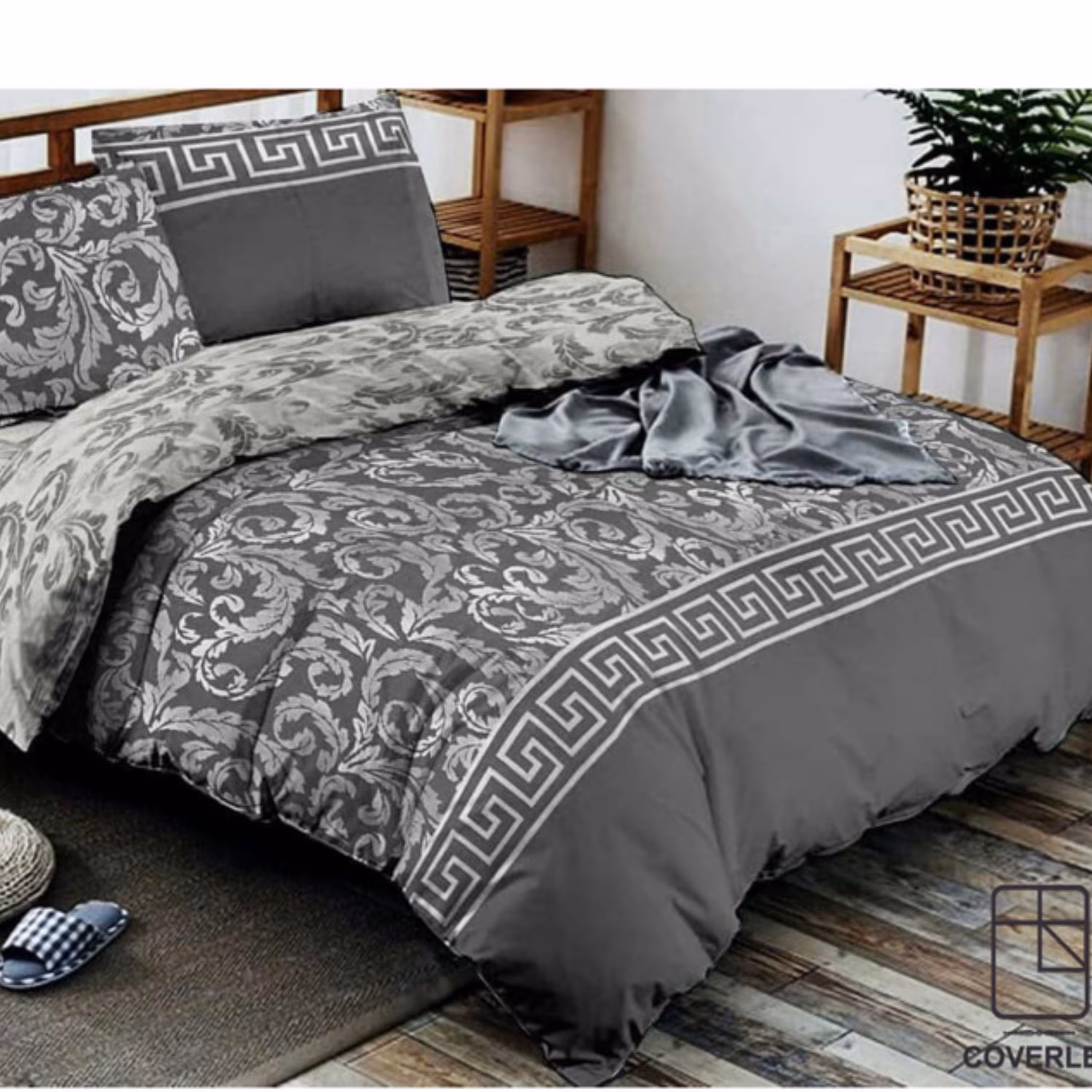 روتختی دونفره طرح ورساچه برواگالری با جنس 100 درصد نخ پنبه و کیفیت درجه یک