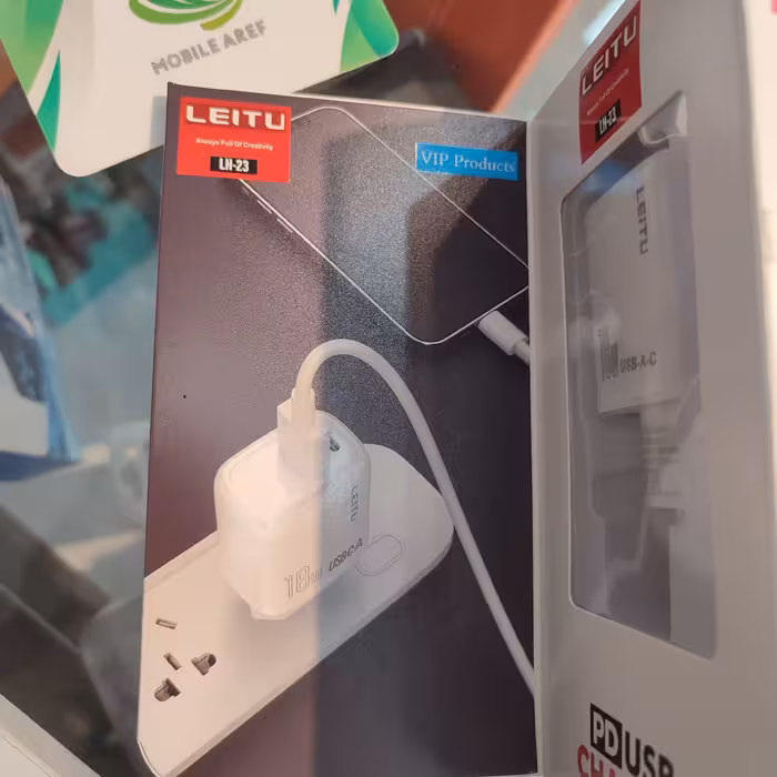 آداپتور2 پورت18وات   اورجینال لیتو‌ leitu با خروجی PDبه همراه کابل تایپ سی 