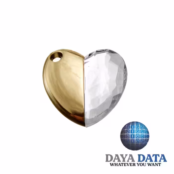 فلش مموری فانتزی دایا دیتا  قلب جواهر مدل JE1001-17 ظرفیت 32GB -USB2 رنگ طلایی