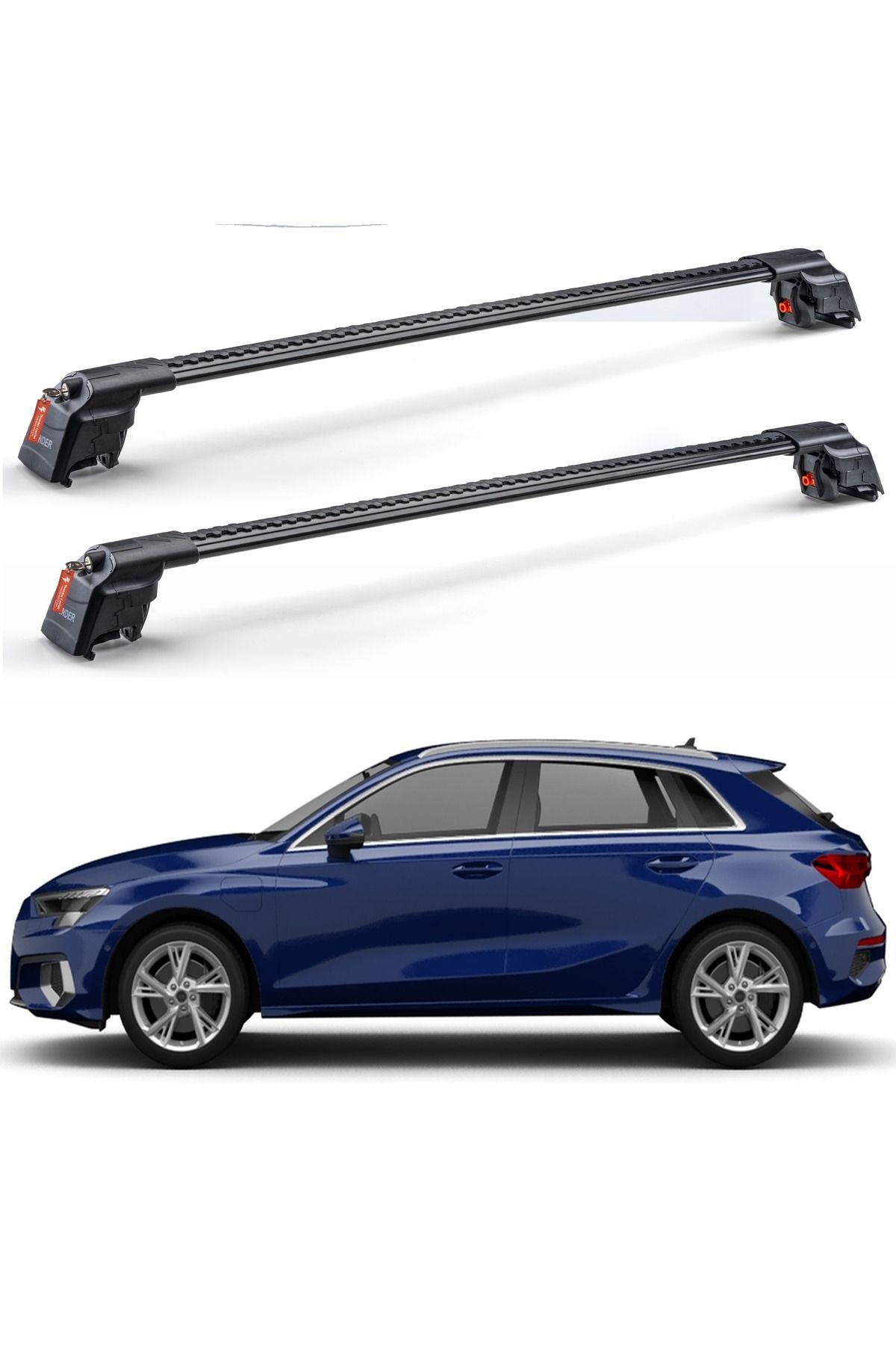 نوار محافظ خودرو مشکی AUDI A3 SPORTBACK 2022 2024 TRX2 CARRIER LOCKED SEARFALL CABER BAR Thunder