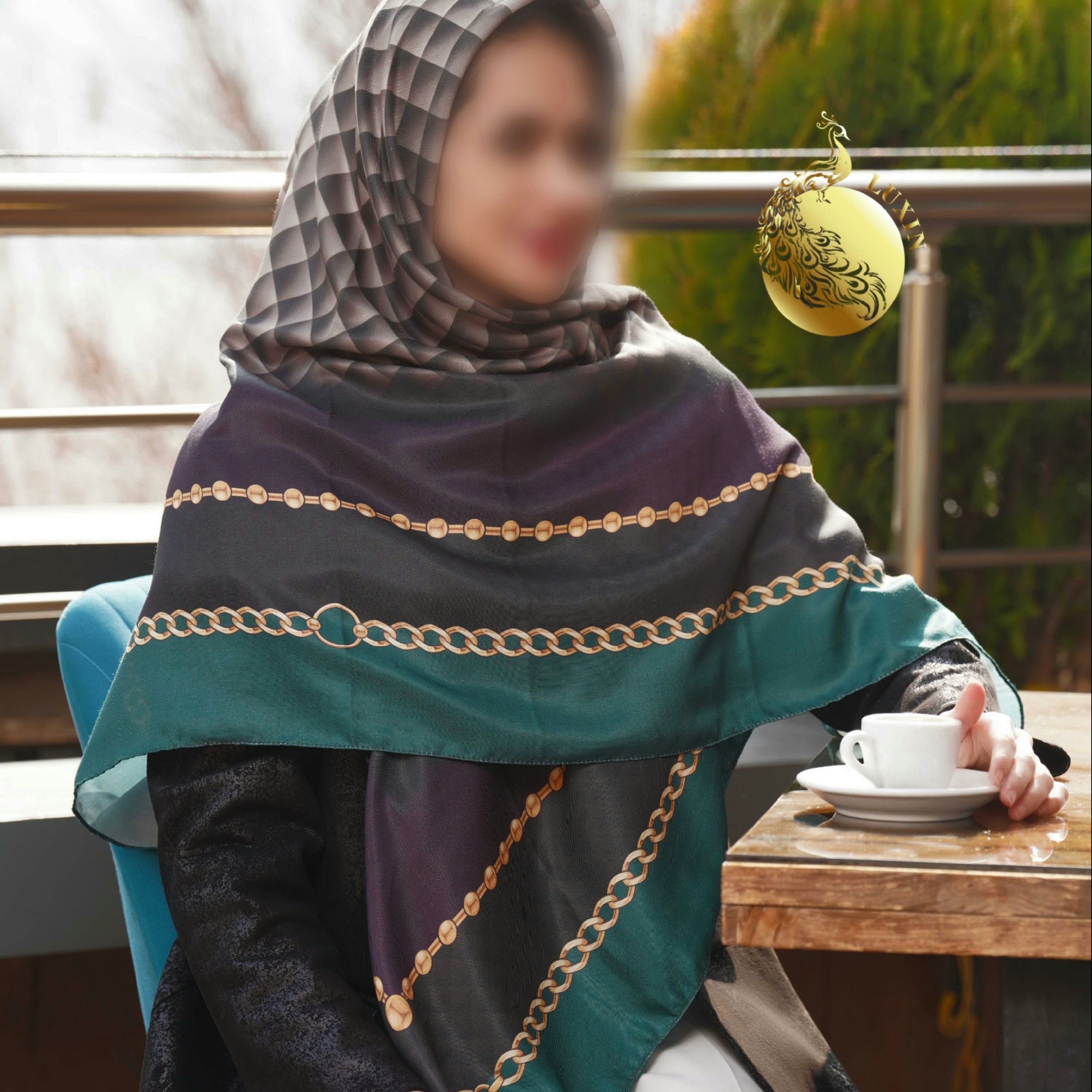 روسری سبز مشکی