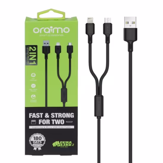 کابل تبدیل USB به micro USB / Lightning اورایمو مدل OCD-D62 طول 1 متر