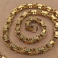 زنجیرمردانه فوق العاده باکیفیت استیل طلایی وزن60گرم طول60سانت