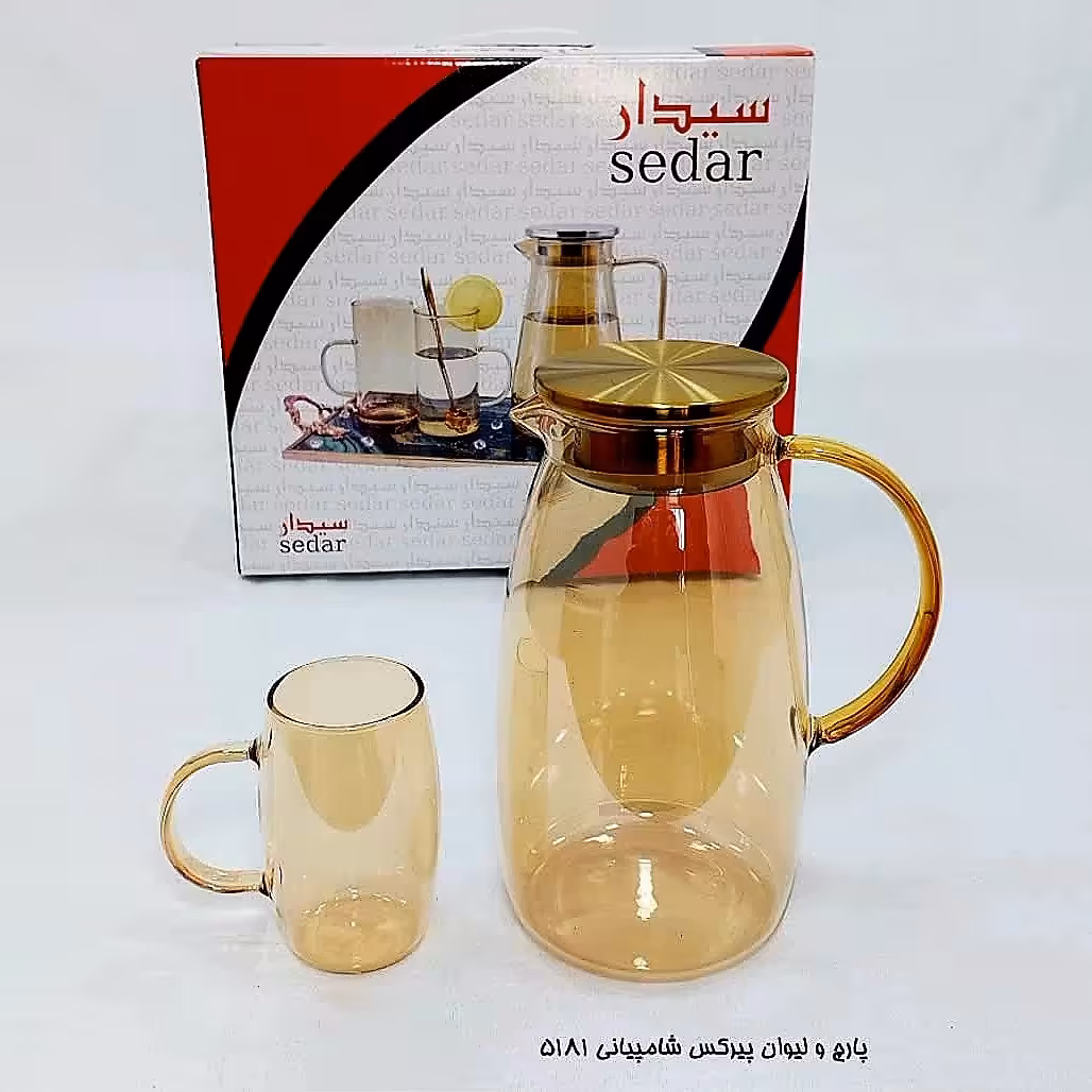 پارچ و لیوان پیرکس شامپاینی کد 5181 جعبه کادویی