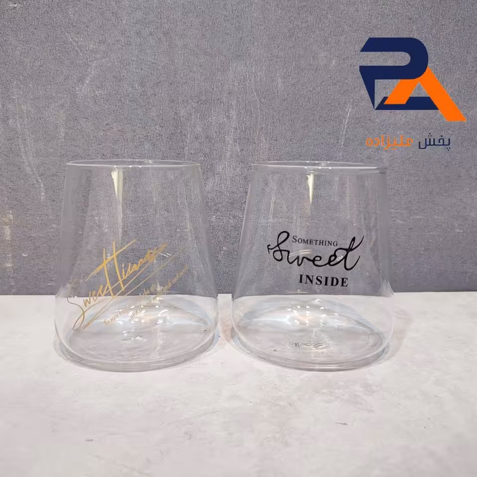 ماگ  بدون دسته ماگ پیرکس بزرگ در دو نوشته طلایی و مشکی 